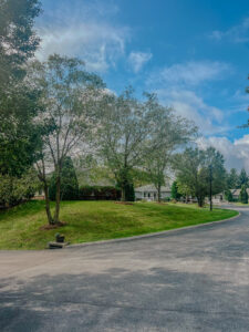 Front grassy lawn of Bluestone