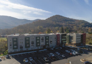 Front of Eagle Market place and parking lot