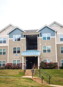 Three story apartment complex