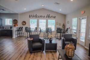 Community kitchen and sitting area