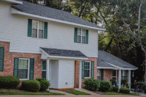 A two story apartment building