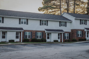 A two story apartment building