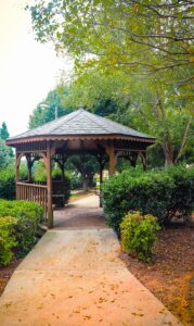 Gazebo and sidewalk