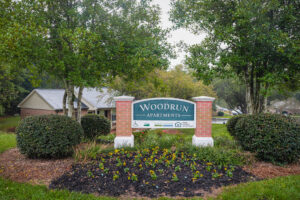 Woodrun apartment complex sign