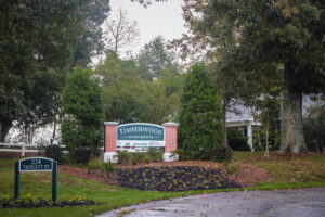 Timberwood apartment complex sign