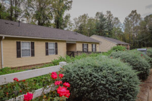 Apartment complex with landscaping