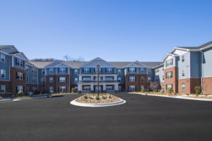 Apartment complex front entrance