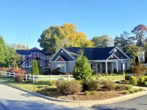 Front office building, play place and a lot of beautiful landscaping