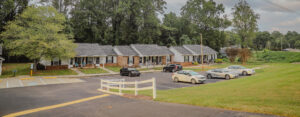 Several one story brick apartment buildings