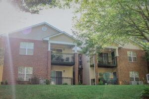 Two story apartment complex with porches off of each unit