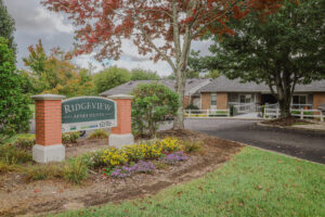 Ridgeview apartment complex sign