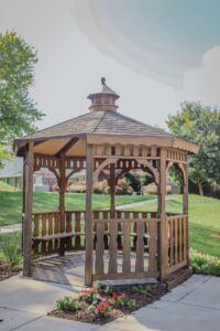 Gazebo and flowers