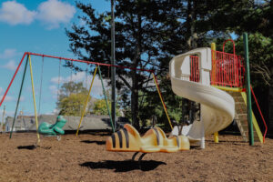 Playground with swings and jungle gym