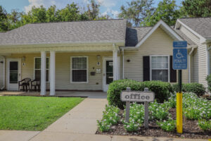 Candlewood apartments front office with handicap parking