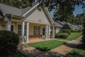 One story apartment with front porch