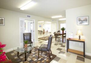 Community room with table and chairs