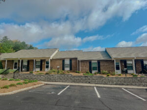 Single story town house style brick apartments