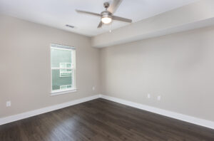 Room with window and ceiling fan