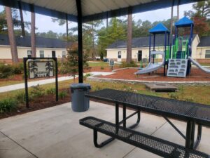 Picnic shelter and playground