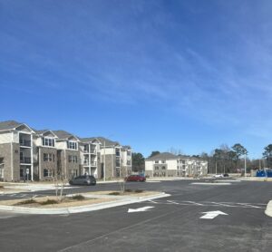 Two three story apartment buildings