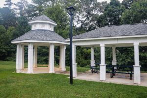 Covered picnic area and gazebo