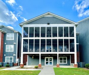 Three story apartment complex