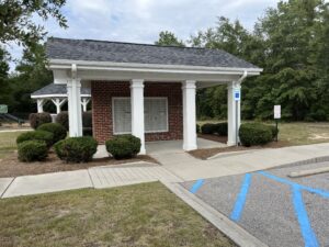 The mailbox shelter for an apartment community