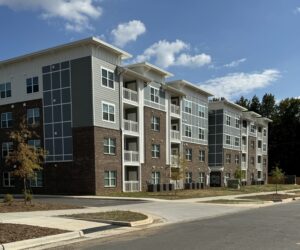 A four story apartment building