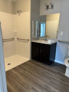 Bathroom with handicap shower